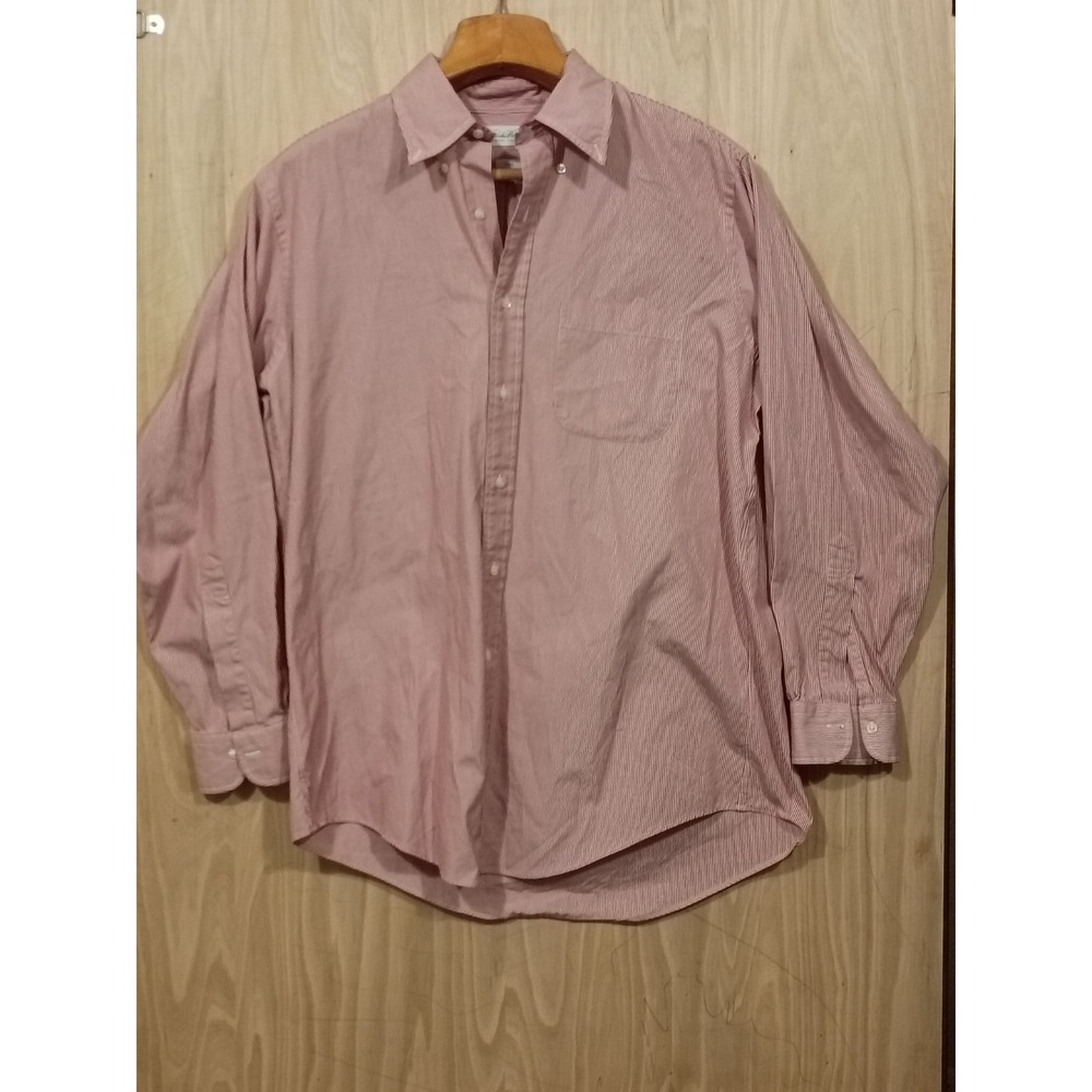 Brooks Brothers Shirt Mens 16-33 Original Polo Shirt Long Sleeve Adult.